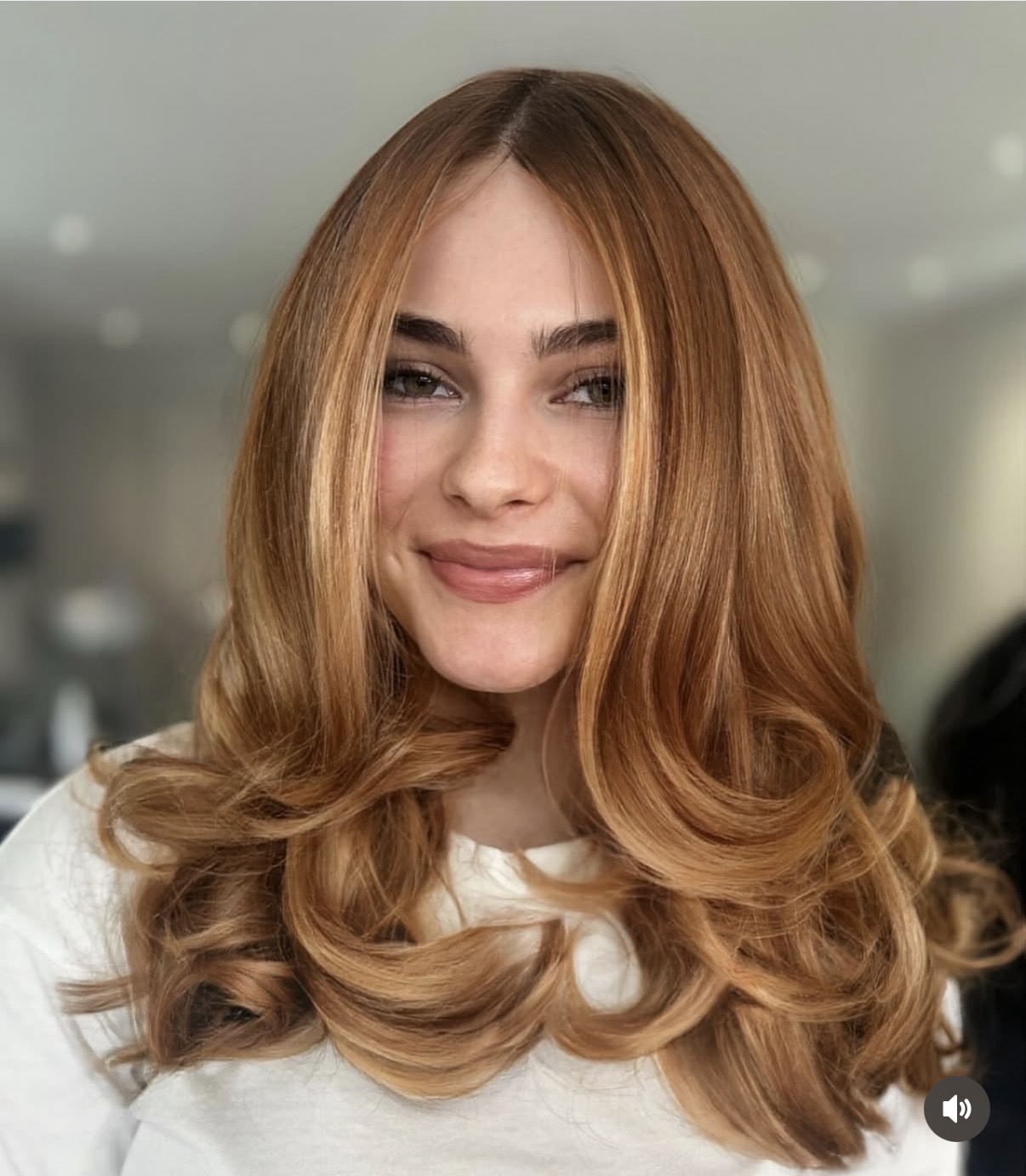 Warm copper colour result with soft face frame